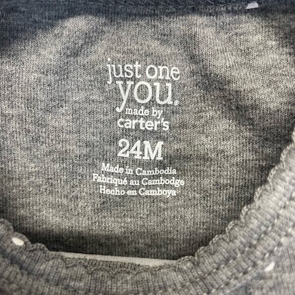 Carter’s Bodysuit Size 24 Months gray long sleeve Mamma’s  Mini polka dots - Picture 4 of 6